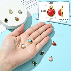 10 шт. 10 стиля смешанных полукруглых подвесок из драгоценных камней&nbsp;G-CJ0001-81