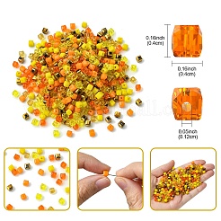 500шт. кубические стеклянные бусины&nbsp;GLAA-YWC0005-01A