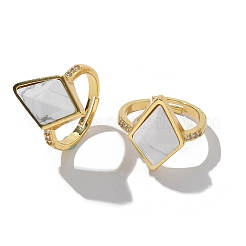 Кольца из натурального ромба говлита RJEW-B113-01G-01