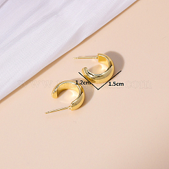 Элегантные латунные серьги-гвоздики в форме буквы С&nbsp;CJ1383