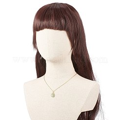 ナチュラル グリーン アベンチュリン ティアドロップ ペンダント ネックレス  女性用金メッキ 304 ステンレススチール ワイヤーラップ ジュエリー  17.72インチ（45cm）&nbsp;X-NJEW-JN03900-02