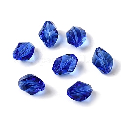 K9ガラス  模造オーストリアクリスタルビーズ  グレードAAA  多面カット  双円錐形  ブルー  10x13mm  穴：0.9~1mm&nbsp;SWAR-F077-13x10mm-13