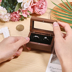 Прямоугольные коробки для хранения запонок из орехового дерева&nbsp;CON-WH0100-03