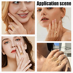 5 шт. 5 стиля регулируемых манжетных колец из нержавеющей стали RJEW-AR0001-05