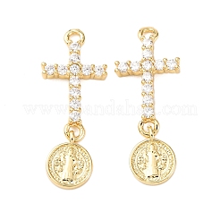 Латунные микропаве прозрачные подвески с фианитом&nbsp;KK-K408-59G