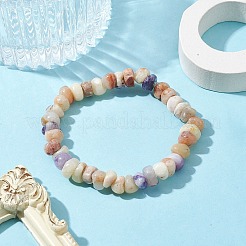 Braccialetti elasticizzati con perline di pepite di opale viola naturale&nbsp;BJEW-JB10035-02