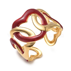 Браслеты-манжеты из нержавеющей стали 304 с эмалью для женщин BJEW-F518-03A-G