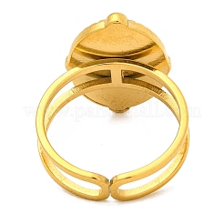 Овальные кольца на палец из натурального тигрового глаза RJEW-Q822-51G-01