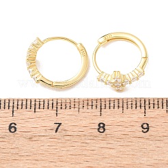Ohrringe aus Sterlingsilber mit Kreuzmotiv und Mikropavé-Fassung aus klaren Zirkonia&nbsp;EJEW-K317-06G