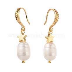Orecchino pendente con perle di perle naturali di grado b&nbsp;EJEW-JE04591-01