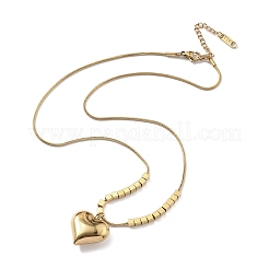 Ожерелья с подвеской в форме сердца из нержавеющей стали 304&nbsp;NJEW-V001-12G