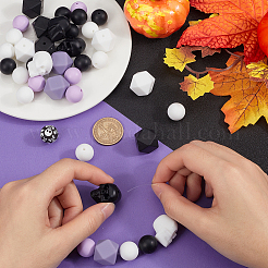 Силиконовые бусины с алфавитом для изготовления браслетов или ожерелий SIL-SP0001-09