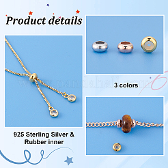 6 шт. 3 цвета 925 бусины из стерлингового серебра STER-PH0002-03