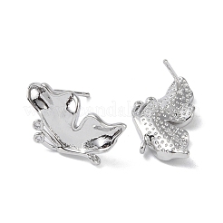 Фурнитура для серег из латуни с кубическим цирконием KK-B087-09P