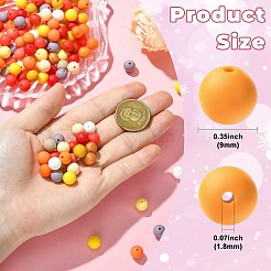 300 perles focales rondes en silicone écologique de qualité alimentaire&nbsp;SIL-CJC0004-08A-1