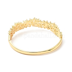 Прозрачный кубический цирконий цветок шарнирный браслет BJEW-J165-16G