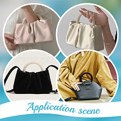 Manici per borsa in resina imitazione perla con anello in ferro&nbsp;LS-FIND-WH0435-72KCG-01