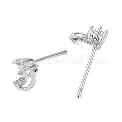 Boucles d'oreilles puces en laiton Shegrace serties de micro-pavés de zircone cubique&nbsp;XGRQ4N495-709P