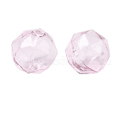 透明ガラスビーズ  多面カット  ラウンド  パールピンク  16x15.5x17mm  穴：1.6mm&nbsp;GLAA-A041-01B-05
