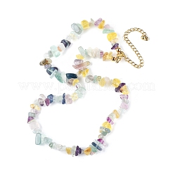 Collier de perles de copeaux de fluorite naturelle&nbsp;NJEW-FZ00004-08