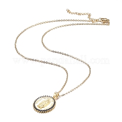 Colliers en laiton avec pendentif avec zircone cubique de micro pave&nbsp;NJEW-H100-01