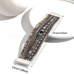 Плетеные многорядные браслеты из искусственной кожи для женщин&nbsp;PW-WGA1EC1-01