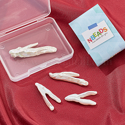 ナチュラルケシパールビーズ  養殖淡水パール  穴なし/ドリルなし  鶏の足  貝殻色  32~50x9~25x4~8mm  約4個/箱&nbsp;PEAR-NB0001-51