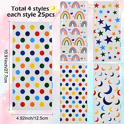 100 шт. 4 стиля прямоугольные целлофановые пакеты для конфет&nbsp;ABAG-WH20013-17