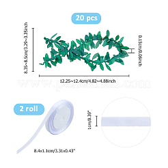 Пластиковые кольца для салфеток в виде листьев AJEW-WH0528-94