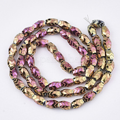 Стеклянные бусины с гальваническим покрытием  EGLA-T018-02-B02