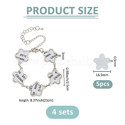 4 juego de fabricación de pulseras de aleación en blanco para sublimación&nbsp;BJEW-FH0001-10B