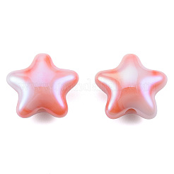 UVメッキレインボー虹色アクリルビーズ  スター  ミックスカラー  20x22x10.5mm  穴：3.2mm&nbsp;X-PACR-T016-02
