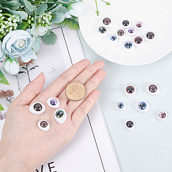 20個 10スタイル プラスチック人形用クラフトアイ  DIY ソーイングクラフト人形ぬいぐるみ  オーバル  ミックスカラー  2個/スタイル&nbsp;DIY-CA0002-30