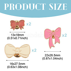 6 шт. 3 стиля эмалевых булавок-бантов&nbsp;JEWB-TA0001-25