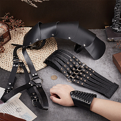 Регулируемый ножны из искусственной кожи в средневековом стиле с железным ограждением AJEW-OC0005-09