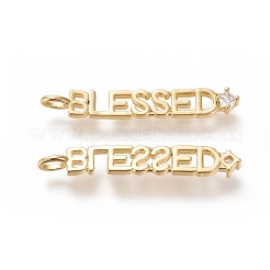 Латунные микропаве прозрачные подвески с фианитом&nbsp;ZIRC-L091-062G