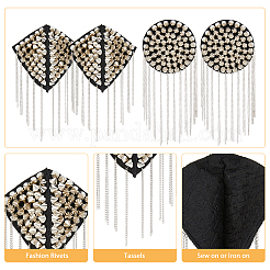 4 шт. 2 стиля модных эполет с кисточками AJEW-FH0003-89