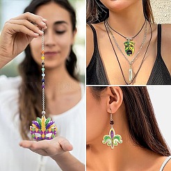 12 шт. 6 стиля Марди Гра Карнавал двухсторонний прозрачный акриловый кулон&nbsp;SACR-CJ0001-67