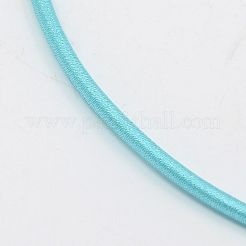 シルクコードネックレス作り  真鍮製のロブスター留め金付き  プラチナ  淡いターコイズ  17インチ〜18インチ&nbsp;NFS005-15