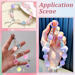 40 pièce de perles acryliques opaques floquées&nbsp;OACR-PA0001-95
