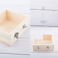 Незаконченная квадратная платформа для хомяка из натурального дерева&nbsp;HJEW-WH0009-01