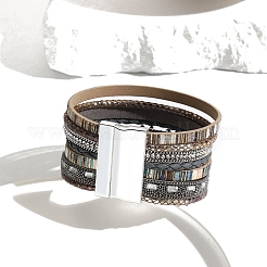 Плетеные многорядные браслеты из искусственной кожи для женщин&nbsp;PW-WGA1EC1-01