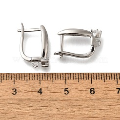 Покрытие стойки латунь микропаве фианит серьги обручи EJEW-H143-12P