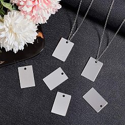 201 нержавеющая сталь прямоугольная штампованная пустая бирка подвеска STAS-UN0002-77P