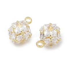 Ciondoli in ottone con pavé di zirconi chiari&nbsp;CU-CBAD360-08G-02