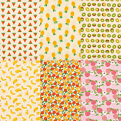 Хлопчатобумажная ткань с принтом фруктов AJEW-GF0001-30A