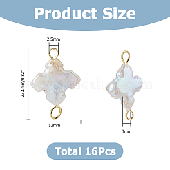 16 Stück 2 Farben Kreuz Naturperlen Verbinder Charms&nbsp;PALLOY-HS00044