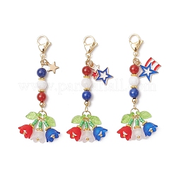 Наборы украшений в виде подвесок в виде цветов из стеклянных бусин и акриловых камней ручной работы&nbsp;HJEW-MZ00253