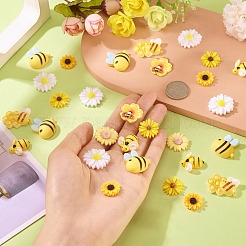 80 cabochon en résine 8 styles abeilles et fleurs&nbsp;RESI-TA0004-24