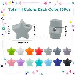 140шт 14 цвета силиконовые бусины SIL-SC0002-24